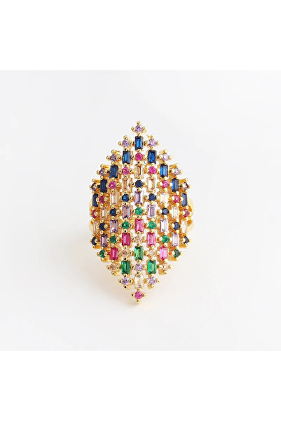 Choice خواتم زركونيا مكعبة ملونة فاخرة للنساء، خاتم قوس قزح ملون بوهيمي للنسا...