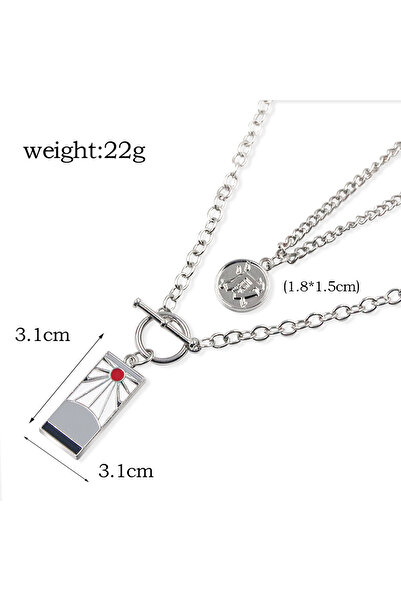 Choice قلادة N00916 من أنيمي قاتل الشياطين تانجيرو بتصميم طبقتين معدنيتين لمح...