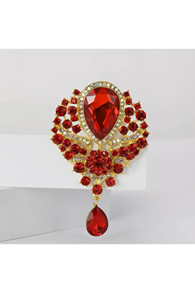 Choice دبابيس قطرات الماء من أحجار الراين Red2617 للنساء، دبابيس قطرات الماء ...