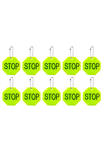 Choice 10PCS 10PCS Creative STOP Letter Keychain Reflective Warning Pendant f...