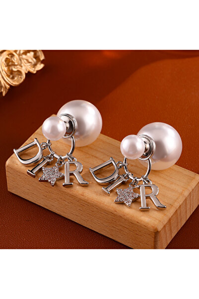 Choice أقراط فضية أنيقة مرصعة باللؤلؤ والنجوم للنساء، مناسبة للسفر والحفلات