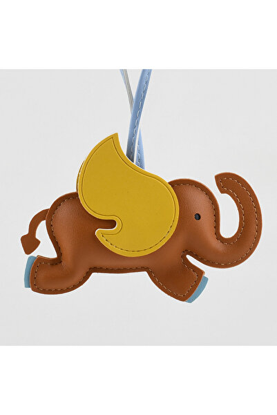 Choice Brown 16 Colors Flying Wings Elephant Keychains Women PU Leather Hange...