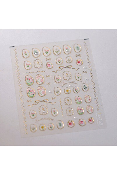 Choice قطعة واحدة من ملصقات أظافر جيلي برونزية على شكل زهرة التوليب، ملصقات ف...