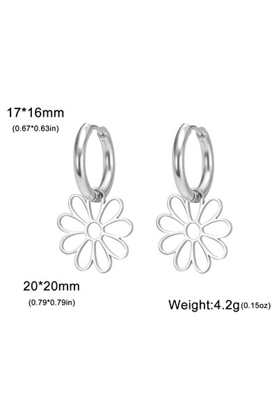 Choice أقراط من الفولاذ المقاوم للصدأ على شكل زهرة من Skyrim Hollow مصنوعة من...