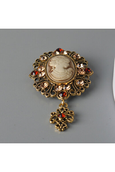 Choice بروشة زهور أنيقة بلون النحاس، بتصميم كلاسيكي عصري، مزينة بصورة جميلة، ...