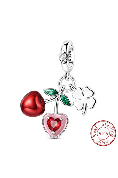 Choice KTC1842-5 جديد 925 فضة استرلينية خرز قلادة سحر برج قلب الكرز الليمون ل...