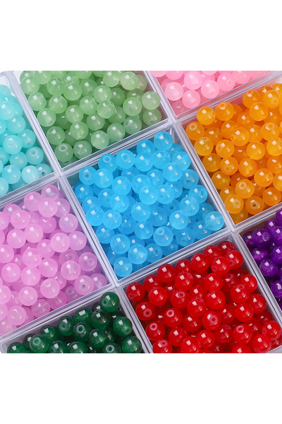 Choice3 6mm 200pcs style1 About 200-500Pcs Glass Jelly Solid Color Unique Loo...