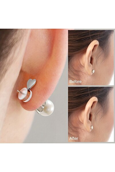 Choice 10 قطع من الذهب 10 قطع من رافعات الأقراط السحرية على شكل قلب الحب، قاب...