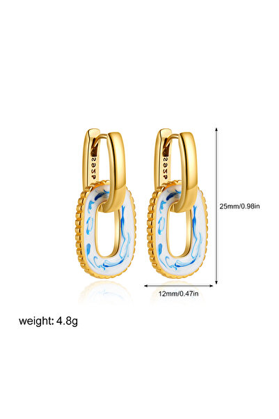 Choice T227 قلادة على شكل قلب ملونة من البورسلين الأزرق والأبيض، قلادة من الل...