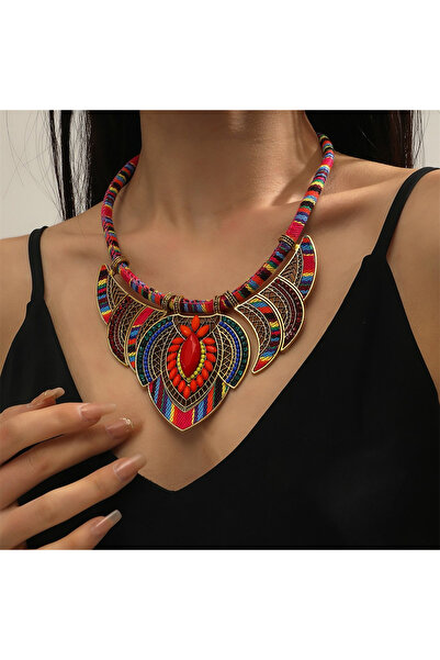 Choice قلادة كريستالية من قطعة واحدة بتصميم بوهيمي بتصميم رياح وطنية عتيقة، ل...