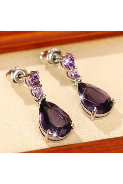 Choice أقراط متدلية من الزركونيا المكعبة الملونة من هويتان، إصدار 2022، للنسا...