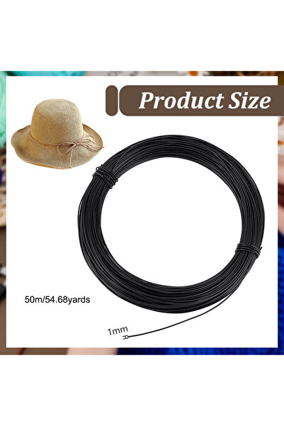 Choice AECH02-17507 سلك أبيض للقبعات، 50 مترًا/54.7 ياردة، قطر 1 مم، سلك أبيض...