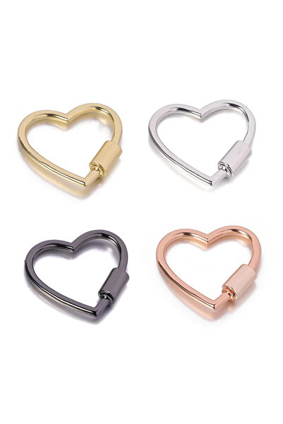 Choice 4 قطع DIY على شكل قلب مشبك فتح بوابة زنبركية معدنية حلقة مفاتيح سلسلة ...