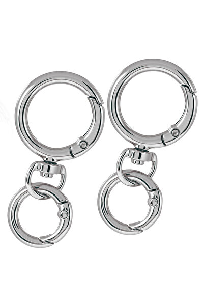 Choice 10 مجموعات فضية 2/5/10 مجموعات من مشبك حلقة زنبركية دائرية مع حلقات O ...