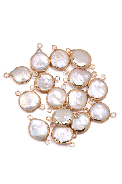 Choice قلادة من اللؤلؤ الطبيعي للمياه العذبة مقاس 12 × 20 مم B مكونة من قطعتي...