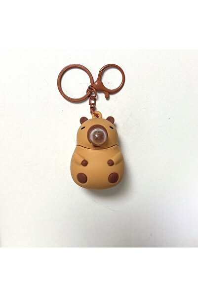 Choice Brown Internet-famous Capybara Blowing Bubbles Keychain - Cute Water V...