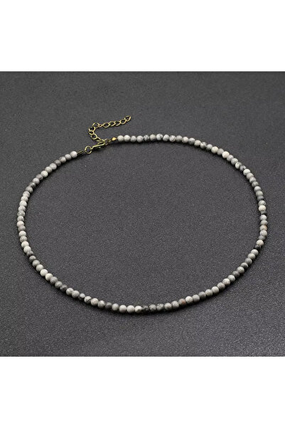 Choice قلادة تشوكر فريدة من نوعها على شكل خريطة 6 مم بطول 18 بوصة للرجال بتصميم بسيط من الحجر الطبيعي 6 مم هدية لصديقك من الهيب هوب