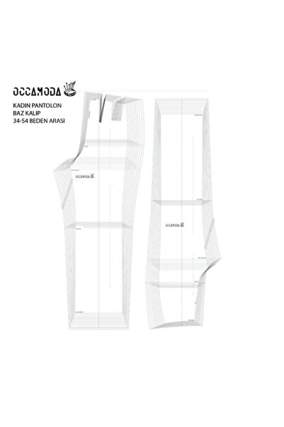 Handmade Baz Pantolon Kadın Kalıbı, 32-52 Beden Serili Baz Kalıp