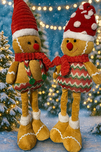 OEM Set 2 Figurine Decorative de Craciun, cu Inaltime Reglabila pana la 60cm