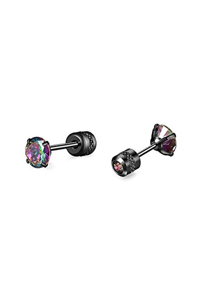 Choice rainbow Glamorous Stainless Steel & Zircon Stud Earrings for Men – Hyp...