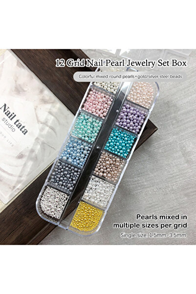 Choice متعدد الألوان 6/12 شبكة/صندوق لؤلؤ دائري ملون خرز أظافر سحر مجوهرات ال...