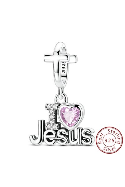 Choice KSC420 925 فضة استرلينية خرز سحر أنا أحب يسوع قلادة سحر الأصلي تناسب أ...