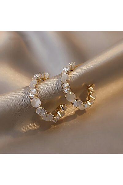 Choice small HE5786-2 New Luxury Opal Women's Hoop Earrings 2023 Trend Fashion Charm Earring Jewelry Party