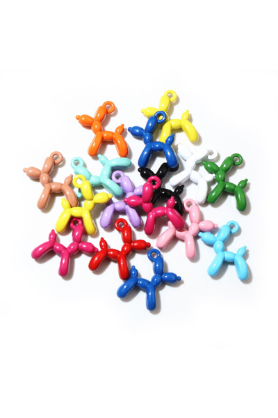 Choice Random Mixed 10pcs 19x14mm 3D Balloon Dog Metal Charms Pendant Multi-c...