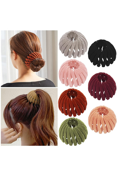 Choice 7 قطع من حلقات شعر ذيل الحصان ومشابك شعر للنساء على شكل عش طائر دبوس ش...