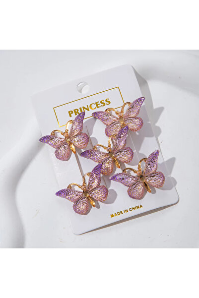 Choice 5 قطع من دبابيس شعر الأطفال على شكل فراشة لطيفة بألوان متدرجة من الماك...