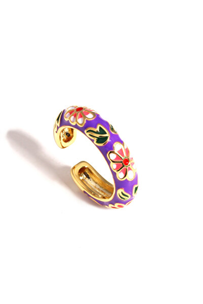 Choice خواتم زهور مينا ملونة عتيقة أرجوانية عصرية هندسية أنثوية بسيطة للسيدات...