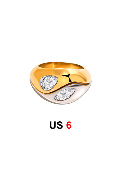 Choice T1017 1 مجموعة خواتم نسائية مزدوجة الطبقات من الفولاذ المقاوم للصدأ مر...