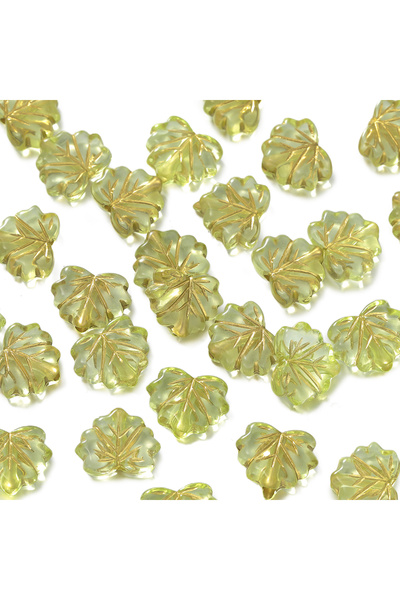 Choice6 50 قطعة من خرز أوراق الأكريليك الأخضر، خرز فاصل لأساور وقلادات وسلاسل...