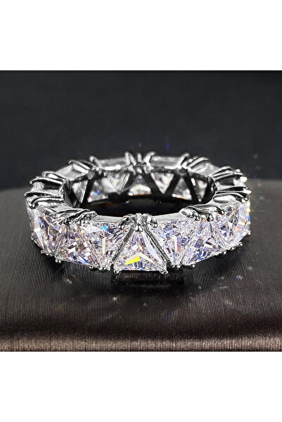 Choice 7 F890 Huitan Triangular CZ Promise Rings for Women Luxury Trendy Wedd...