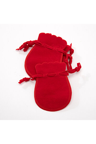 Choice 7 × 9 سم أحمر 10 قطع صغيرة من أكياس المجوهرات المخملية ذات الرباط للهد...