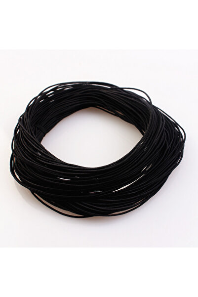 Choice 1 مم × 24 مترًا أسود 1 مم 24 مترًا حبل مرن مضفر خيوط خرز خيط مطاطي نسيج حرفي