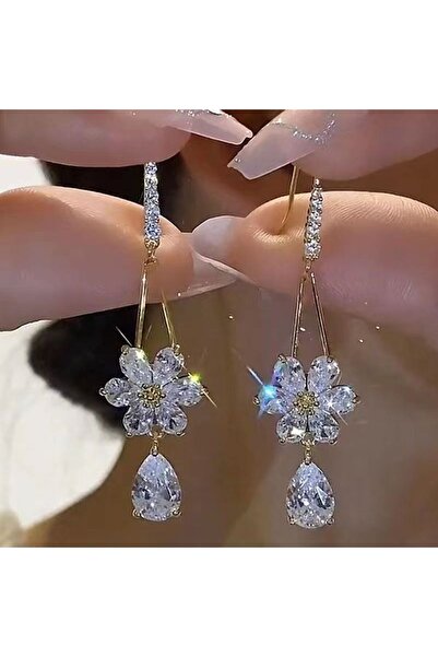 Choice كما هو موضح ER23Y1065 أقراط طويلة مرصعة بأحجار الراين المتلألئة على شك...