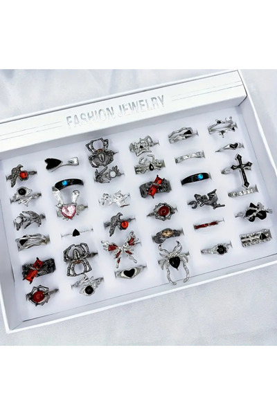 Choice مجموعة خواتم الهالوين بتصميم عنكبوت وفراشة عتيقة للنساء، قابلة للتغيير...