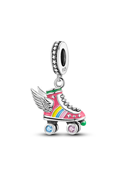 Choice قلادة رياضية مطلية بالفضة على شكل دلاية حب مناسبة للأحذية المتزلجة وسو...