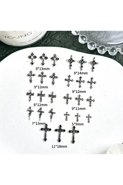 Choice مجموعة من 20 قطعة من زينة أظافر متقاطعة كلاسيكية متعددة الأشكال بتصميم...