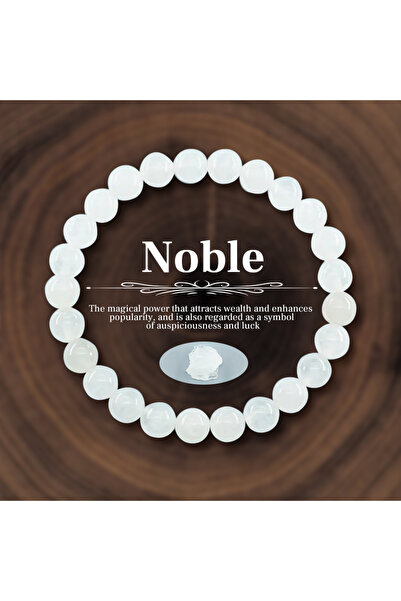 RINHOO FRIENDSHIP BR24Y0630-16 8mm Natural Stone Beaded Bracelet for Women Me...