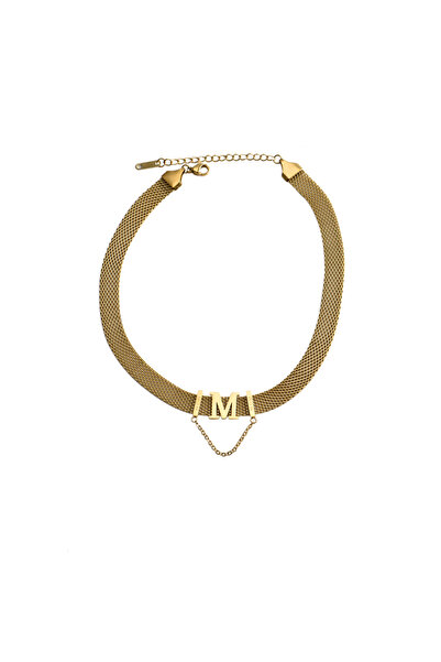 Choice N940 DIEYURO 316L الفولاذ المقاوم للصدأ جديد حرف M قلادة قصيرة الإناث ...