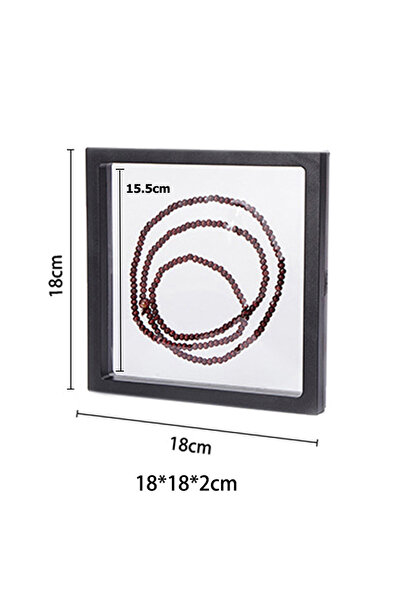 Choice صندوق تعبئة مجوهرات شفاف أسود مقاس 18 × 18 × 2 سم، حامل عرض معلق للحلق...