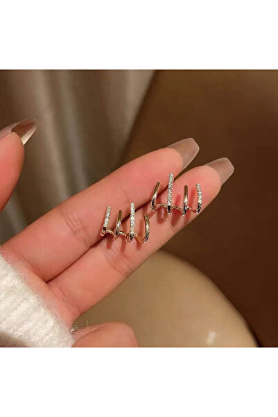 Choice gold color Korean Earing Claw Ear Hook Clip Earrings for Women Four-Pr...