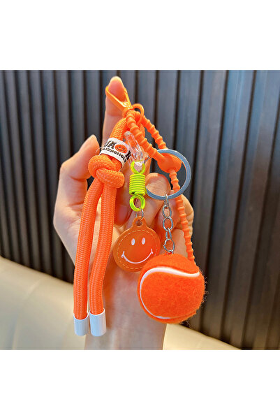 Choice Orange Decorative Colorful Smiling Tennis Car Keychain Creative Backpa...