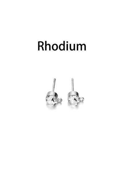 Choice 50 قطعة من الروديوم بقطر 4 مم، 4 5 6 مم، أقراط من حجر الراين الشفاف، أ...