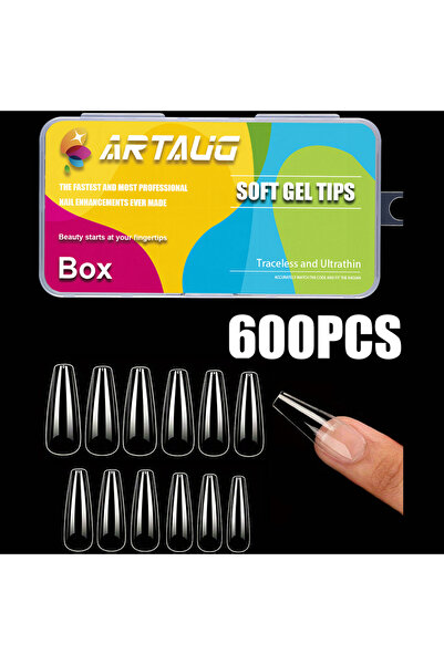 Choice أطراف أظافر مربعة من العاج، 600 قطعة، أطراف أظافر صناعية كاملة التغطية...