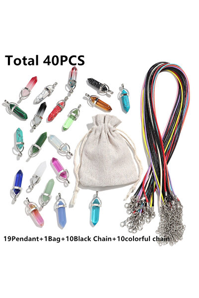 Choice 40 قطعة - الطراز الكلاسيكي 30/40 قطعة قلادة كريستال صناعية سداسية الشك...