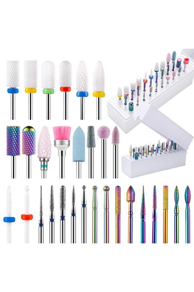 Choice 30 قطعة من رؤوس مثقاب الأظافر المصنوعة من السيراميك والماس لإزالة بشرة...