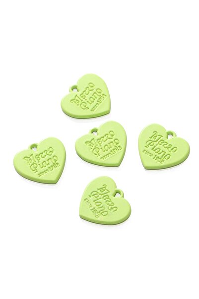 Choice 10 قطع من المعلقات على شكل قلب بلون الحلوى باللون الأخضر لأساور وأقراط وقلادات مصنوعة يدويًا من صنع اليهودي